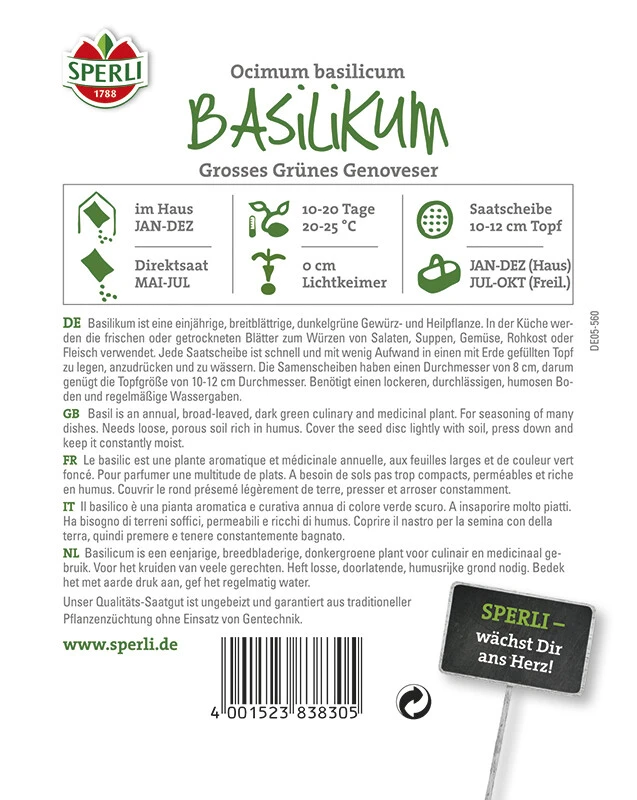 Basilikum Genoves. 5 Saatscheiben 4 Basilikum Genoves. 5 Saatscheiben – Bild 2