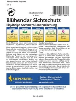 Blumenmischung Blühender Sichtschutz | Für Ca. 6 Lfd. Meter | Einjährige Mischung