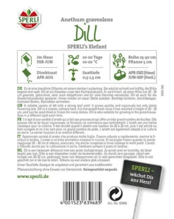 Dill SPERLING`s Elefant,schnellwüchsige Blattreiche Sorte Mit Hohem Krautertrag Und Aromagehalt -Erden & Dünger Verkäufe dill elefant 12