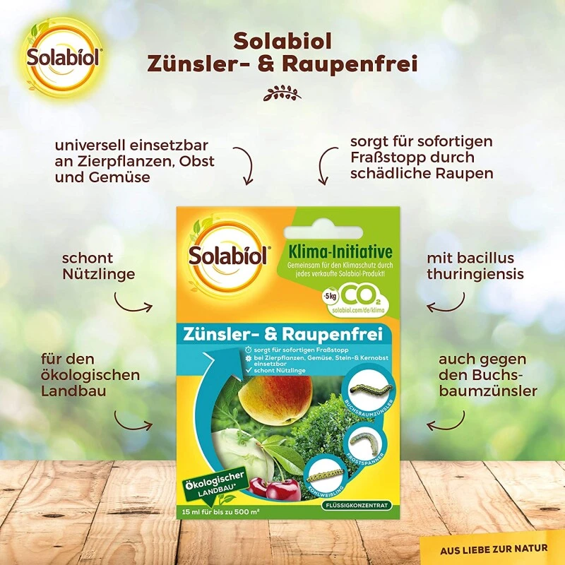 Solabiol Zünsler- Und Raupenfrei, Biologisches Mittel Gegen Raupen An Zierpflanzen 15ml Konzentrat 3 Solabiol Zünsler- Und Raupenfrei, Biologisches Mittel Gegen Raupen An Zierpflanzen 15ml Konzentrat