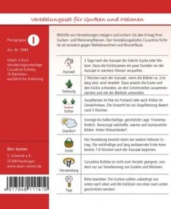 Veredelungs-Set Für Gurken Und Melonen (Veredelungsunterlage), Inkl. Anleitung 5 Veredelungs-Set Für Gurken Und Melonen (Veredelungsunterlage), Inkl. Anleitung -Erden & Dünger Verkäufe veredlungsset guke melone duerr2